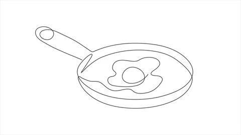 Outline scrambled eggs Stock Footage 306247731