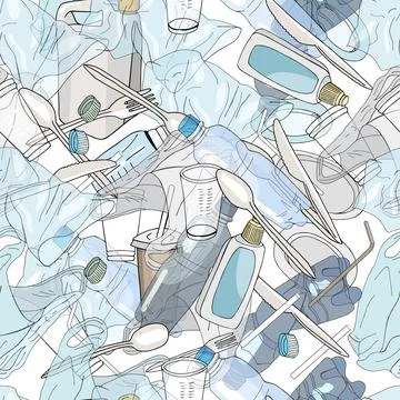 Outline seamless pattern Stock Illustration