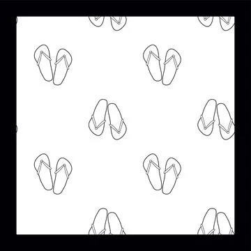 Outline Seamless pattern Slippers. Comfortable summer shoes Slides. Flip Flop Stock Illustration