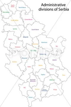 Outline Serbia map Stock Illustration