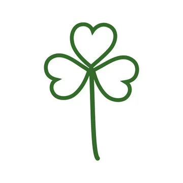 Outline Shamrock tree leaf clover Isolated on transparent background. St Stock Illustration