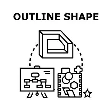 Outline shape finding solution creating project design 库存插图