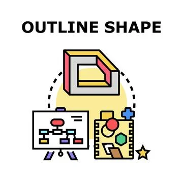 Outline shape finding solution creating project design 스톡 일러스트