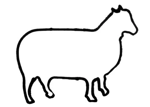 Outline of a sheep Ilustração Stock