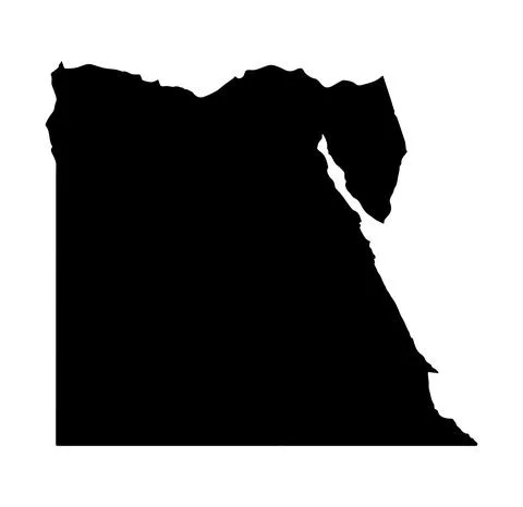 Outline Silhouette Map of Egypt Ilustración de archivo