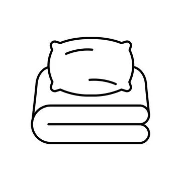 Outline simple bed linen black vector icon. EPS 10. Outline illustration symb Illustrazione stock