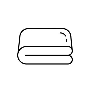 Outline simple blanket black vector icon. EPS 10.. Outline illustration on wh Stock Illustration