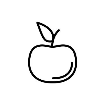 Outline, simple vector apple icon isolated on white background. Stock Illustration