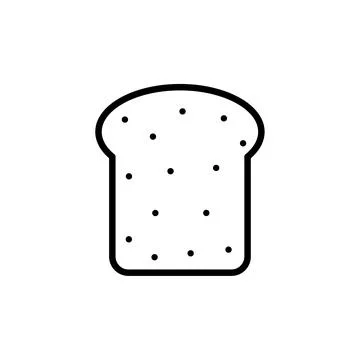 Outline, simple vector bread icon isolated on white background. Stockillustratie