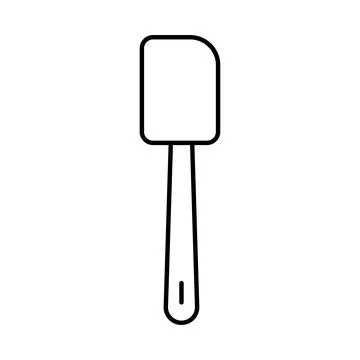 Outline, simple vector kitchen spatula icon isolated on white background. Stock Illustration