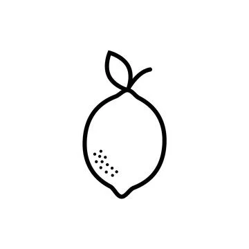 Outline, simple vector lemon icon isolated on white background. Stock Illustration