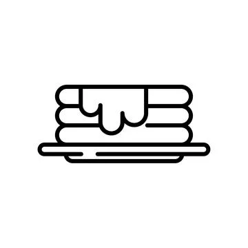 Outline, simple vector pancakes icon isolated on white background. Illustrazione stock