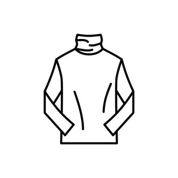 Outline, simple vector sweater icon isolated on white background. Stock Illustration