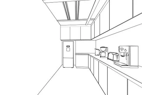 Outline sketch of a interior Stock Illustration