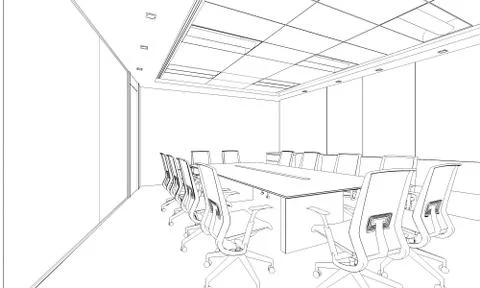 Outline sketch of a interior Stock Illustration