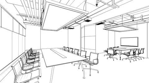 Outline sketch of a interior Stock Illustration