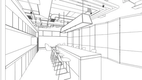 Outline sketch of a interior Stock Illustration