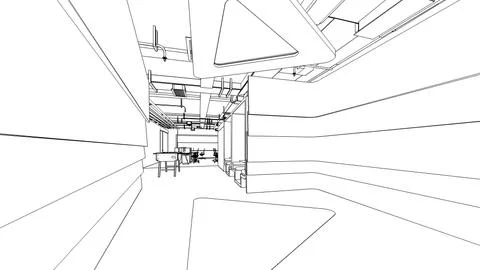 Outline sketch of a interior Stock Illustration