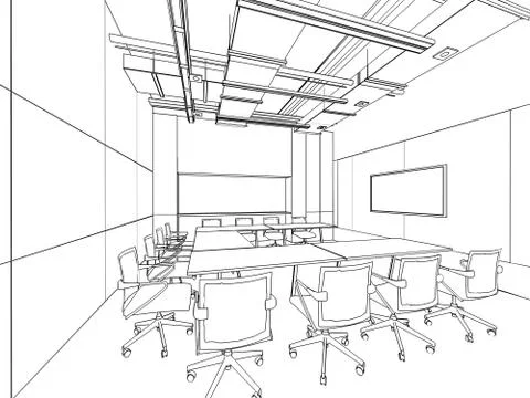 Outline sketch of a interior Stock Illustration
