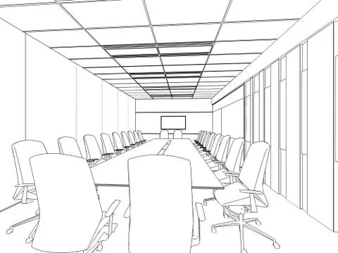 Outline sketch of a interior Stock Illustration