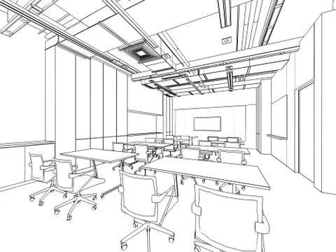 Outline sketch of a interior Stock Illustration