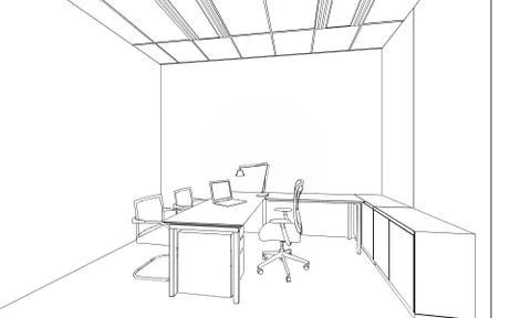 Outline sketch of a interior Stock Illustration