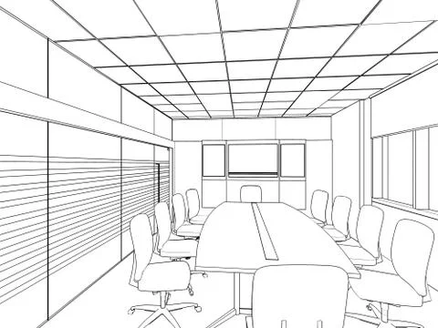 Outline sketch of a interior Stock Illustration
