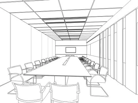 Outline sketch of a interior Stock Illustration