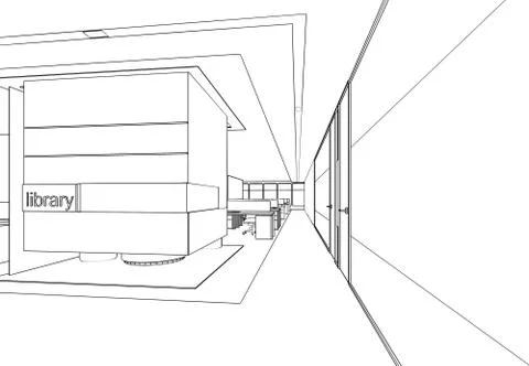 Outline sketch of a interior Stock Illustration