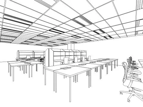 Outline sketch of a interior Stock Illustration