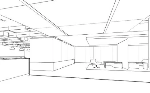 Outline sketch of a interior Stock Illustration