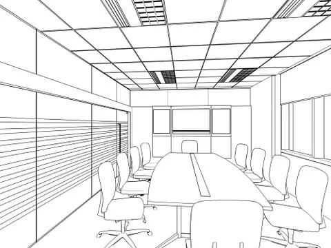 Outline sketch of a interior Stock Illustration