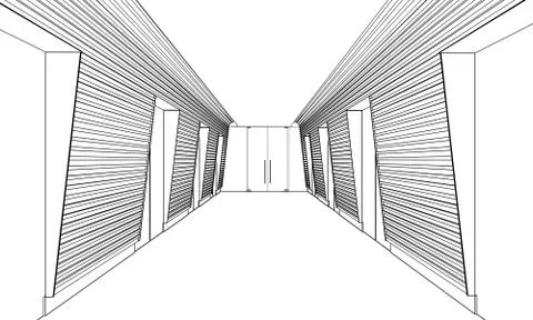 Outline sketch of a interior Stock Illustration