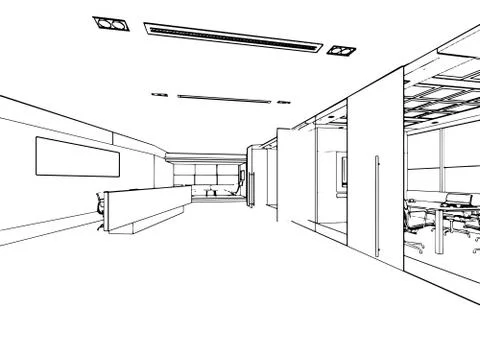 Outline sketch of a interior Stock Illustration