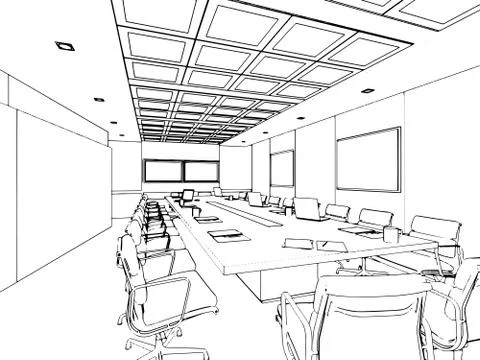 Outline sketch of a interior Stock Illustration