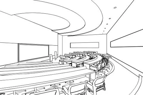 Outline sketch of a interior Stock Illustration