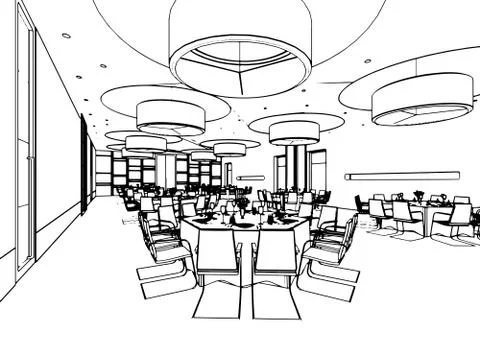 Outline sketch of a interior Stock Illustration