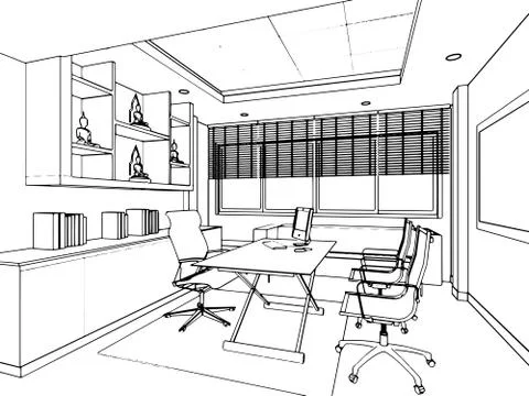 Outline sketch of a interior Stock Illustration