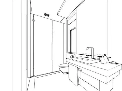 Outline sketch of a interior Stock Illustration