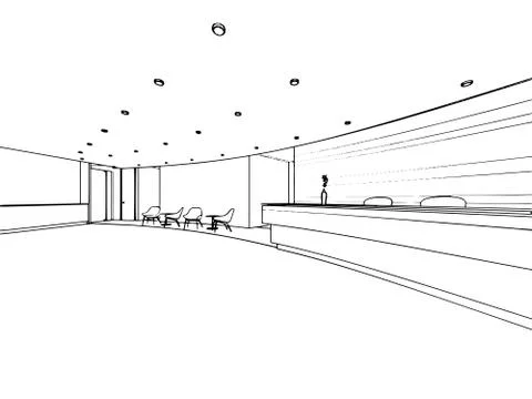 Outline sketch of a interior Stock Illustration