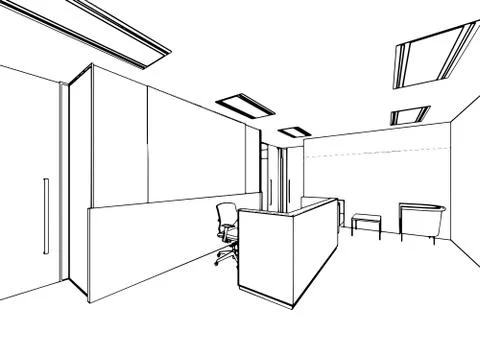 Outline sketch of a interior Stock Illustration