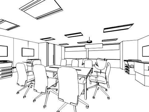 Outline sketch of a interior Stock Illustration