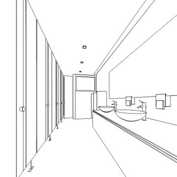 Outline sketch of a interior Stock Illustration