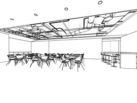 Outline sketch of a interior Stock Illustration
