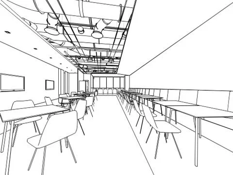 Outline sketch of a interior Stock Illustration