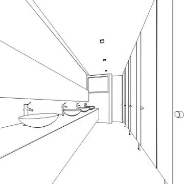 Outline sketch of a interior Stock Illustration