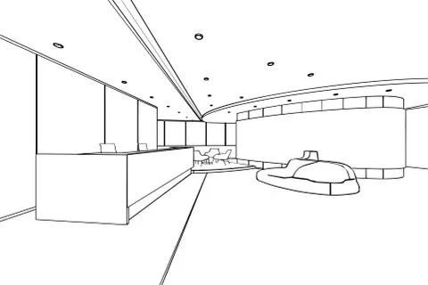 Outline sketch of a interior Stock Illustration