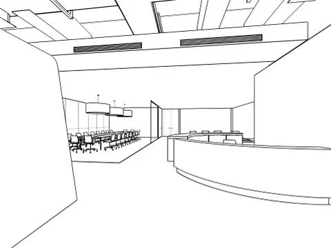 Outline sketch of a interior Stock Illustration