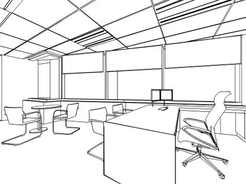 Outline sketch of a interior Stock Illustration