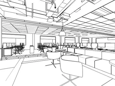 Outline sketch of a interior Stock Illustration
